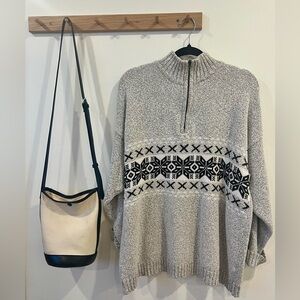 Vintage Fair Aisle Quarter Zip Sweater